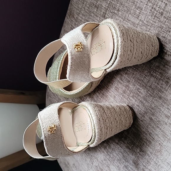 Ralph Lauren Gold Wedge Sandals - Picture 3 of 7